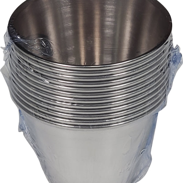100 ct 4oz Disposable Ramekin Aluminum Foil Baking Cups with Clear Lids Tin Pan, Silver