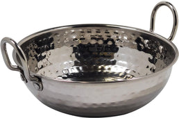 Karahi SS Hammered 600Ml S/W No.3 With SS Wire Handle Rivetted, 16.5cm