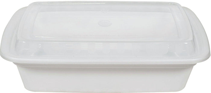 Value+ - 28oz Rectangle White Plastic Container