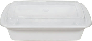 Value+ - 28oz Rectangle White Plastic Container