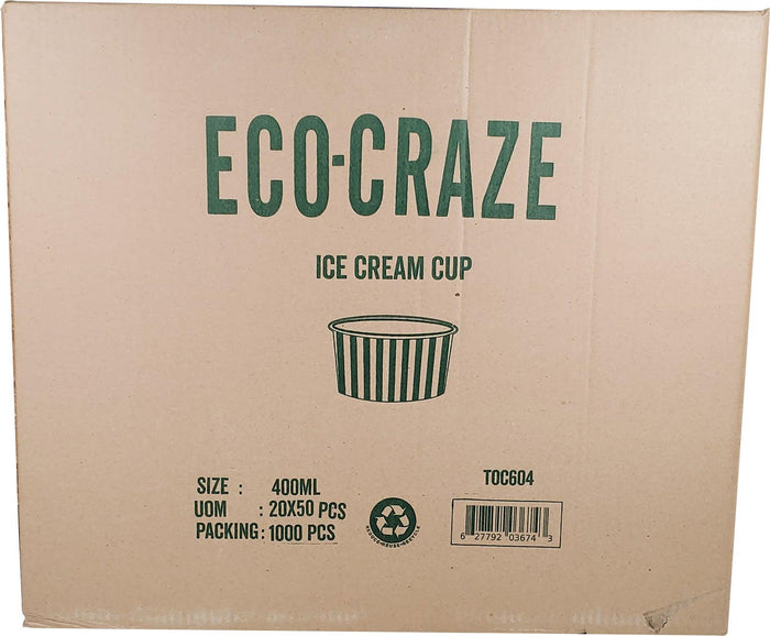 CLR - Eco-Craze - 400ml Ice Cream Paper Cup Bowl