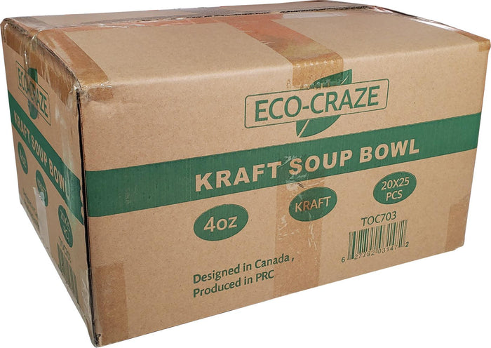 Eco-Craze - 4oz Kraft Soup Bowl