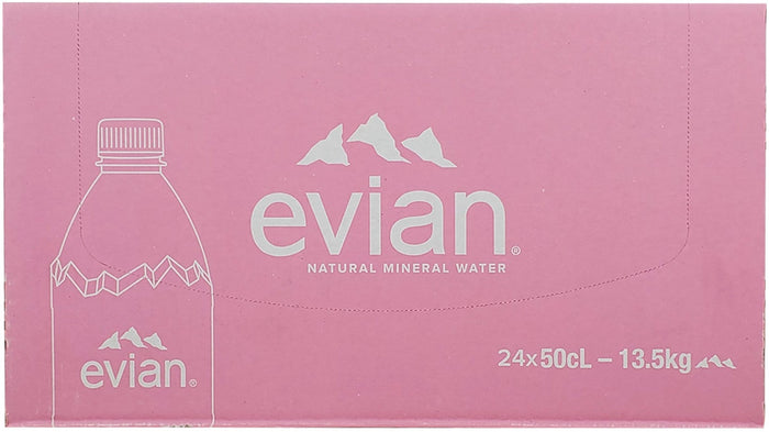 Evian - Water - Plastic PINK Bottles Large