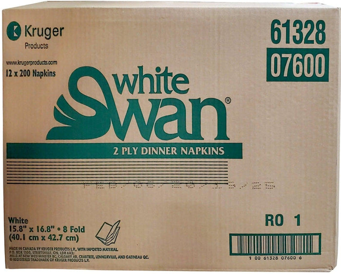 White Swan - Dinner Napkins - 2 Ply - 07600