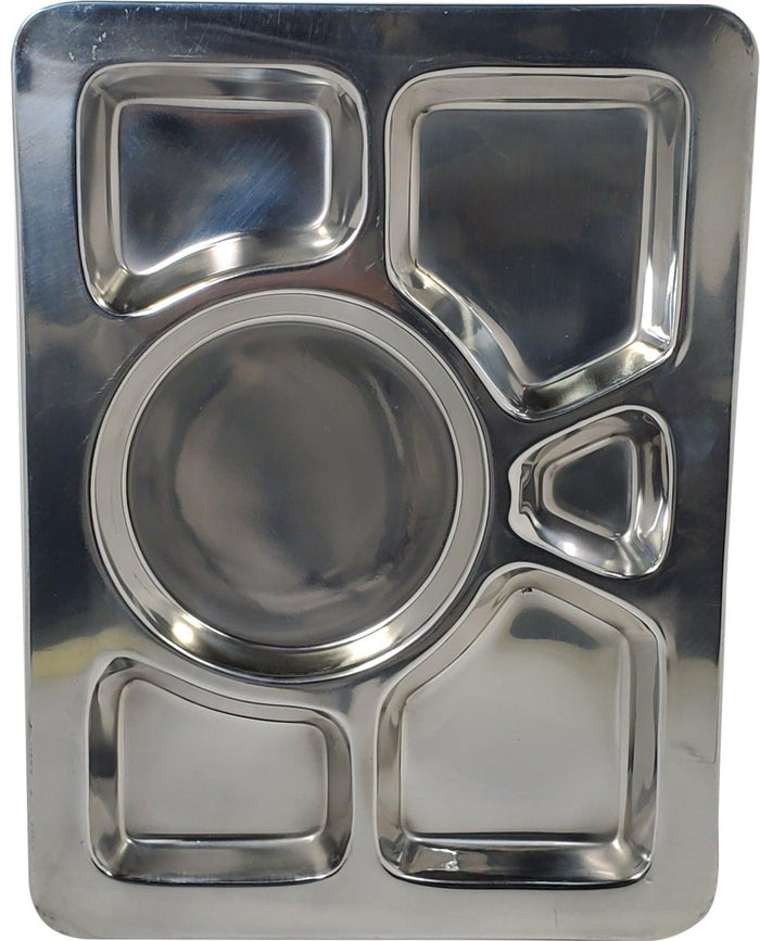 XC - SS Meal Tray - 6 Compartment - Medium