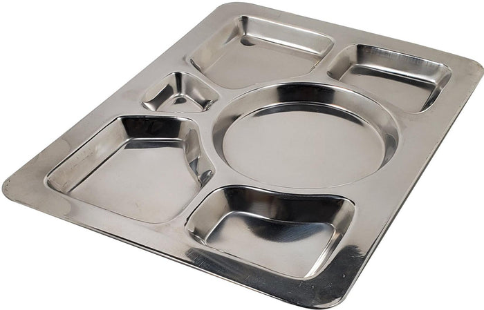 XC - SS Meal Tray - 6 Compartment - Medium